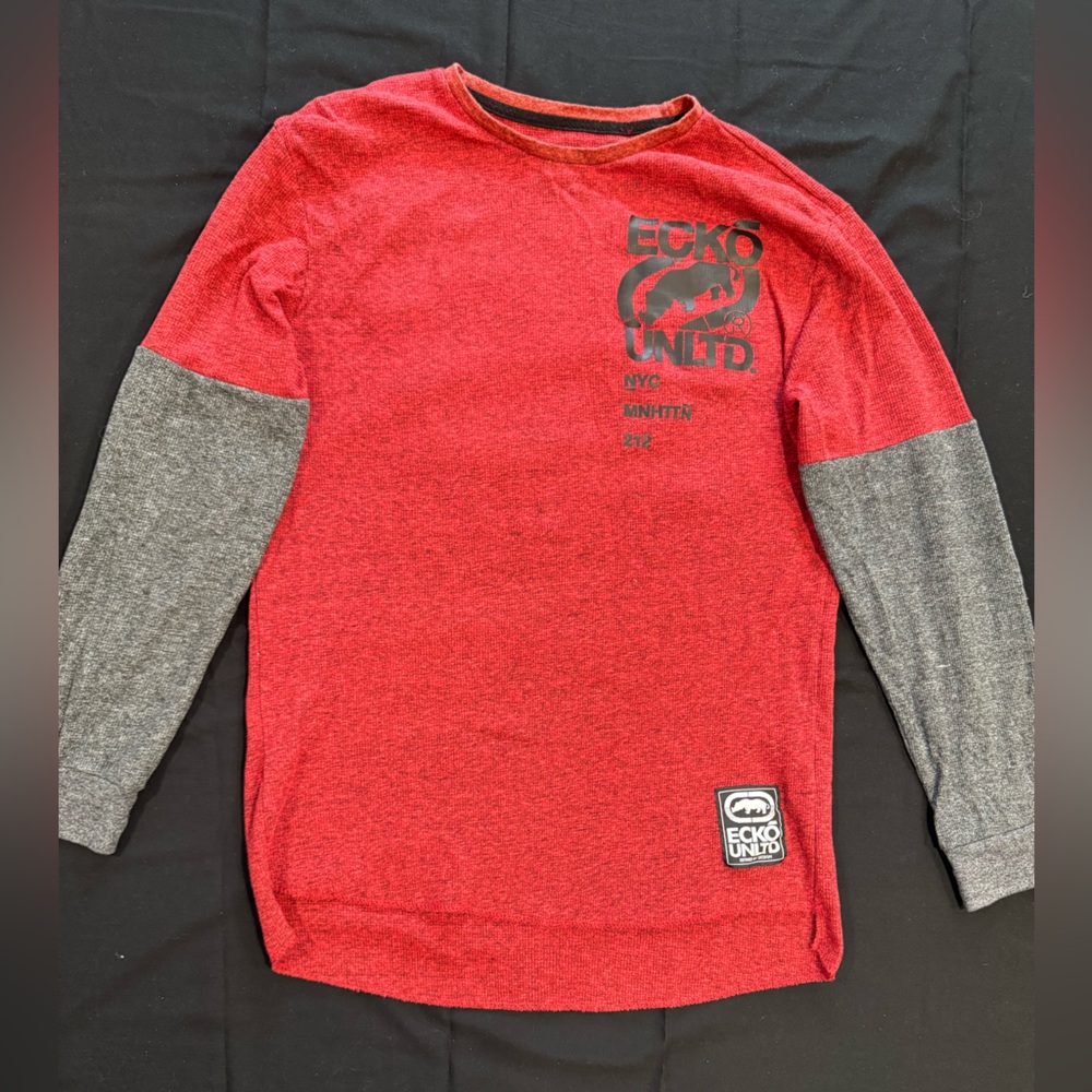 4/$15 Ecko Unlimited Men’s Red and Gray Long Sleeve Tee